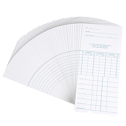 Instahibit Weekly Time Clock Cards for Employee Attendance Payroll Recorder Auto Align Calculating Time 1000 Count - Thumbnail 2