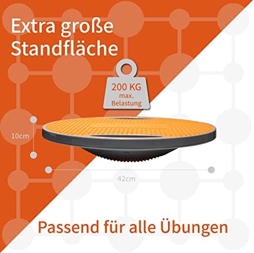 Balance Board, Wackelbrett, Balance Pad mit Griffen, extra groß Ø 42cm, max. 200 KG, Gleichgewichtstrainer, Fitness Balance-Board Erwachsene
