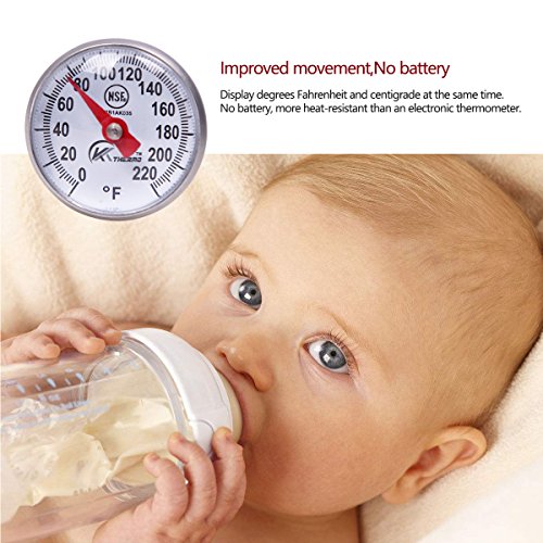 KT THERMO Instant Read 1-Inch Dial Thermometer,Best For The Coffee Drinks,Chocolate Milk Foam