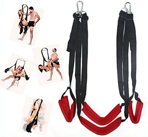Bedfun Bondage Sexy Swing 360 Multifunction Sex Swing Rotary Sex Love Toy,SM and Fetish, Fantasy Restraint kit, for Sex Play (Red)