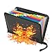 Fireproof File Folder Letter Size, Important Paper Document Organizer,13 Pockets A4 Water Resistant Document Holder Money Briefcase,Silicone Coated Safe Storage Pouch with Zipper Closure