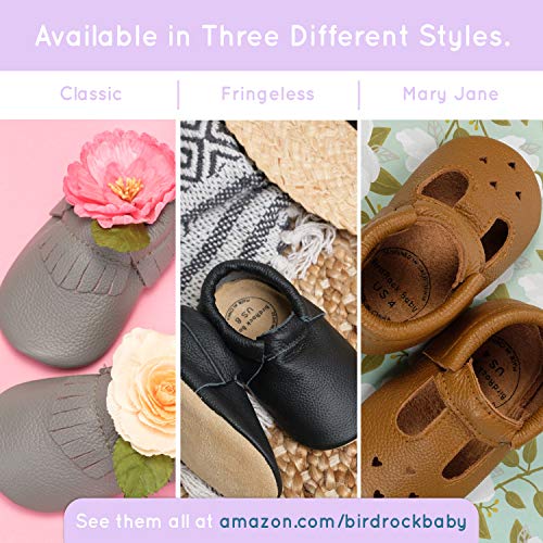 image for BirdRock Baby Mary Jane Moccasins - Genuine Leather Soft Sole Baby Gir