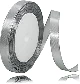 ZSYIULIA 10mm Silver Gray Satin Ribbon 22m Gift Wrapping Thin Fabric