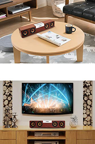 20W Bluetooth 5.0 Computer Speaker, Wired/Wireless Computer Sound Bar Multimedia Wood Soundbar for Laptops and PC or TV - Thumbnail 6