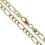 Real 10k/14k Yellow Gold CHOOSE YOUR WIDTH Figaro Link Chain Necklace