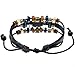 CELOKIY Charm Blue Eyes Multistrand Leather Braided Handmade Adjustable Bracelet,Black