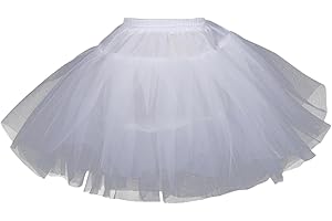 SSDH Flower Girls Petticoat Hoopless Crinoline Slips with 3 Layers, Kids Mini Wedding Flower Girl Underskirt White
