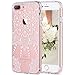 iPhone 7 Plus Case,LUHOURI White Henna Mandala Case,Clear Crystal Panel With TPU Bumper Protective Back Phone Case for Apple iPhone 7 Plus 5.5inch , H-01