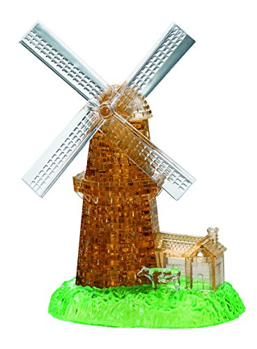 BePuzzled Original 3D Crystal Windmill Puzzle (64 Piece)
