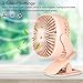 USB Powered Fan with LED Light, Clip Desk Portable Fan with 3 Speed and Rechargeable Battery,Super Quite Operation and Powerful Airflow for Baby Stroller,Home,Camping,6 Inch,Pink