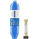 YKMGON RV Inline/Marine Water Filter With Flexible Hose Protector, Reduce Bad Taste, Odors, Rust, Fluoride, Chlorine and Sediment in Drinking Water (1 Pack)