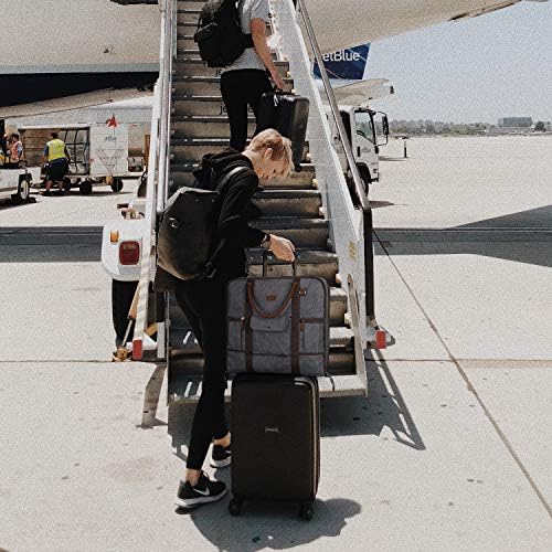 Carry On Garment Bag for Business Travel S-ZONE Canvas Leather Men Suit Cover 7 Carry On Garment Bag for Business Travel S-ZONE Canvas Leather Men Suit Cover