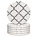 Y YHY Absorbent Stone Coaster Set, Drink Spills Coasters, Set of 6, Grey Line, Geometric Pattern
