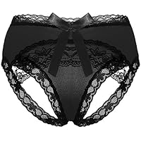 Women Lace Open Ladies Underwear Panties Black