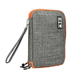 クロース（Kroeus）PC周辺小物用収納ポーチ ガジェットバッグ 万能収納ケース ケーブル 充電器等iPad Air収納可