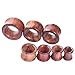 Longbeauty Pair Vintage Brown Natural Wood Hollow Tunnels Ear Plugs Stretcher Gauges 16MM