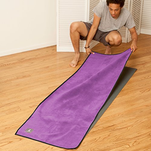 Cush Yoga Towel - 100% Microfiber Yoga Mat Towels - Without Silicone Backing - Absorbent - 600 gsm - Ultra-Thick for Bikram and Hot Yoga - Multiple Sizes and Colors - 24" x 72"
