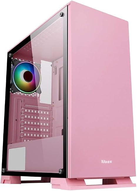 Amazon Co Jp Atx ケース Pcケース ピンクのゲーミングケース ミッドタワーpcゲーミングケースatx M Atx Itx フロントi Oのusb 3 0ポート 強化ガラスサイドパネル 6ファンの位置 水冷準備 ホーム キッチン