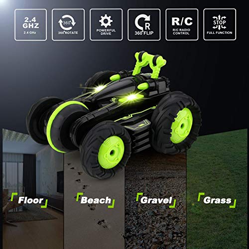 Remote Control Car, BBLIKE 2.4GHz 4WD Stunt Car 360° Spins & Flips Off-Road Racing Car for 5 Years Old Boys & Girls