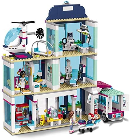 Yyz 932pcs Heart Lake Hospital Construction Toy Friends Girls Series Building Blocks Bricks Girl Birthday Gifts City Town City Hospital Building Set