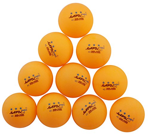 MAPOL Ping Pong Balls 100 Orange 3-star Table Tennis for Advanced Training