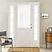 Vangao French Door Curtain White Glass Door Window Curtains Drapes Faux Silk Privacy Rod Pocket Front Door Curtain Small Window with Bonus Tieback W54 x L40 1 Panel