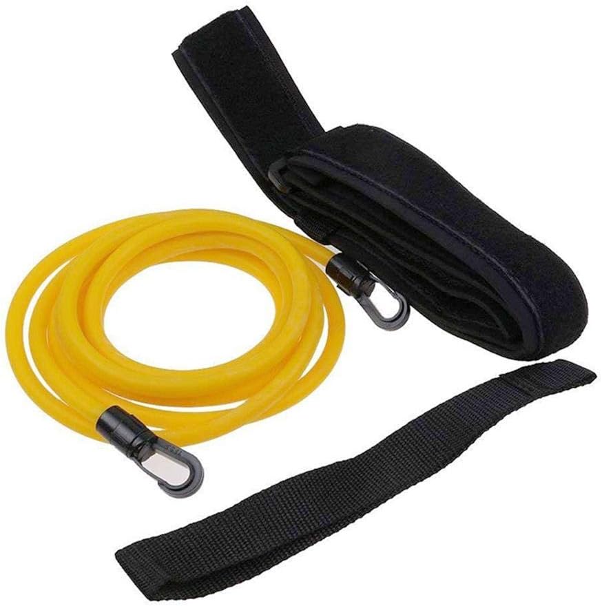 Brownrolly Reliable Swim Bungee Training Belt, Swimming Stationary Resistance Safe Leash Exerciser with Drag Parachute Elastic Tether for Kids Adults Amateurs