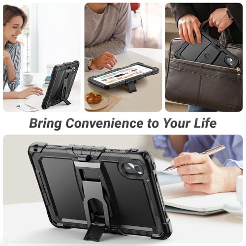 SEYMAC Case for Lenovo Idea Tab 11 Inch 2025 / Lenovo Tab M11 2024/ K11 Gen 2 11 Inch with Screen Protector, Folding Stand, Shoulder Strap and Pen Holder, Black