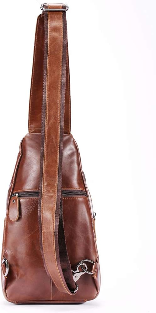 SDINAZ men's chest bag crossbody bag shoulder bag first layer cowhide fashion business casual bag - Image 5