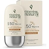 VITAMINS NATURAL CORP Sunscreen SPF 50 Face Cream Broad Spectrum UVA UVB Protection Lightweight Non Greasy Oil and Fragrance Free Water Resistant Facial Sunscreen 1.7 Oz