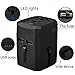 CosmicM Dual USB Ports Universal Worldwide All-In-One Safety Travel Wall Charger & Converter & Adapter & Transfer, Adaptor Plugs, Black