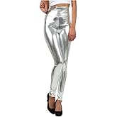 Sakkas Shiny Liquid Metallic High Waist Stretch Leggings - Made in USA