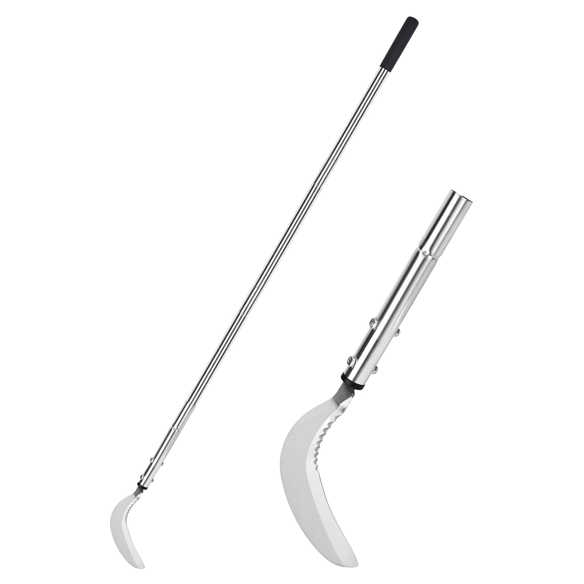 Photo 1 of YEELOR Weeding Sickle, Steel Grass Sickle with Serrated Double-Edged Blade, Telescoping Grass Whip, Stand up Weeding Grass Sickle, Lightweight Sickle Garden Tool Long Handle for Garden, Yard