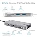 LETSCOM USB C Hub, 8-in-1 USB C Adapter with Ethernet Adapter, 4K HDMI Output, Type C Charging Port, 2 USB 3.0 Ports, Compatible for USB C Device (Grey)