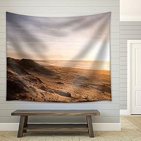 Beach at Sunset - Fabric Wall Tapestry Home Decor - 51x60 inches