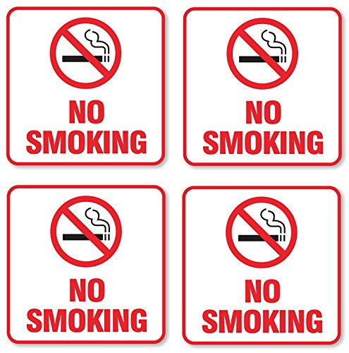 (4 pack) self adhesive no smoking sign vinyl decal stic…