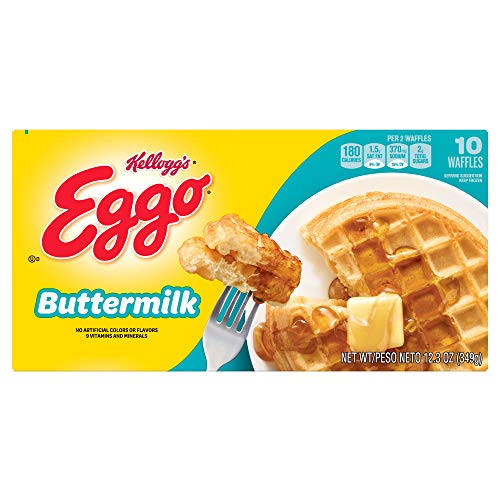 Kelloggâ€s Eggo, Frozen Waffles, Buttemilk, Easy Breakfast, 12.3 oz Box (10 Count)
