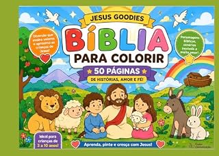 Livro Colorindo histórias da Bíblia: 50 Páginas de Personagens e Histórias Bíblicas para Crianças: 50 Desenhos Bíblicos para Colorir com Personagens, Animais e Histórias da Bíblia