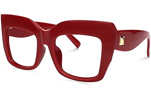 Zeelool Vintage Oversized Thick Cat Eye Glasses for Women with Non-prescription Clear Lens FP0668