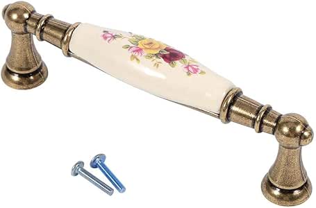 Jadpes Tirador de la Puerta Tirador, Vintage Patrón de Flor Rural de