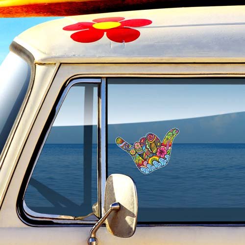 Hang Loose Sticker Shaka Hand Sign Hawaii Decal by Megan J Designs Laptops Windows Cars Vinyl Sticker