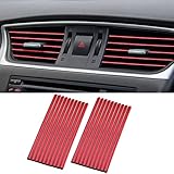 OBVIS 20 Pcs RED Car Vent Outlet Trim Strip Chrome