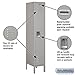 Salsbury Industries 61155GY-U Single Tier 12-Inch Wide 5-Feet High 15-Inch Deep Unassembled Standard Metal Locker, Gray