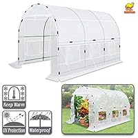 Strong Camel Portable Greenhouse Large Walk-in Plants Garden Hot House w/Combined Cover-White (12