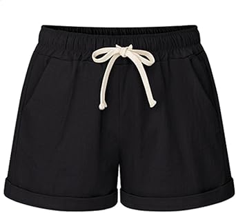 ladies cotton shorts elastic waist