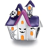 Eternalll Jewellery Halloween for Women 925 Sterling Silver Beads Halloween Pumpkin Skull Enamel Charm for Bracelets (A)
