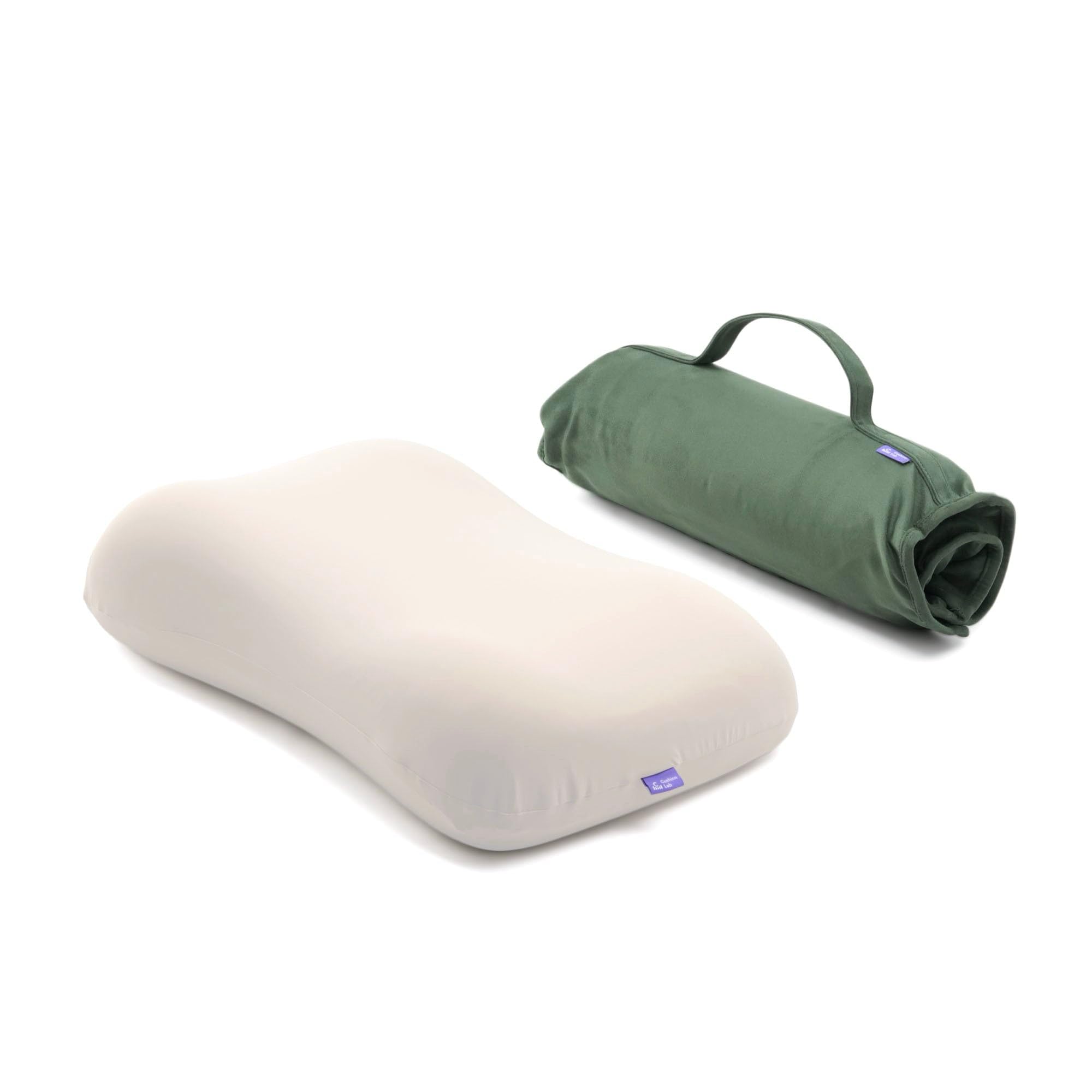 Cushion Lab Travel Deep Sleep Pillow (Forest Green)