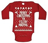 Merry Christmas Ya Filthy Animal Baby Long Sleeve One Piece