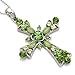 Soulbreezecollection Light Green Christian Cross Heart Shape Pendant Necklace Chain Charm Fashion Jewelry