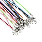 HYBEADS Assorted 20 Imitation Leather Cord Necklaces mixed colors 18 Inch Lobster Claw Clasp